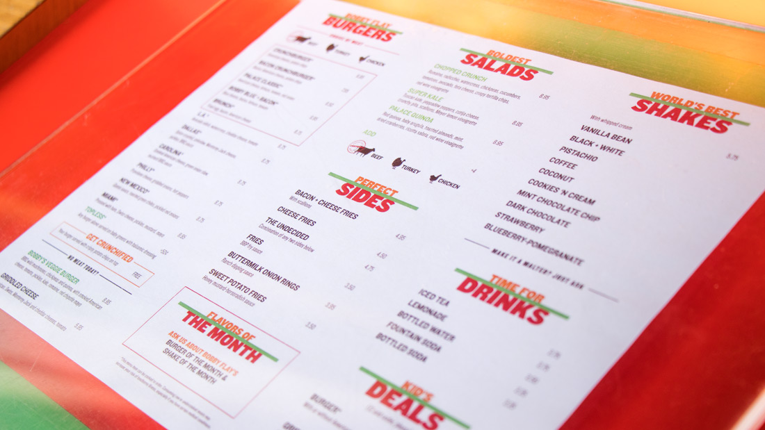 Bobby's Burger Palace - Menu