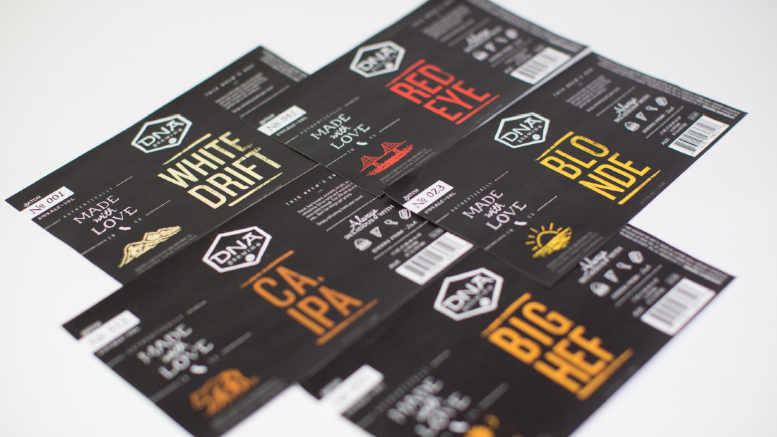 DNA Brewing Company - Beer Bottle Labels