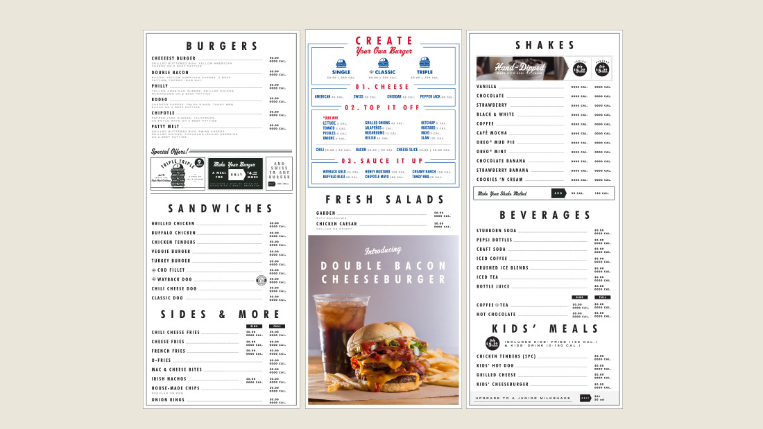 Wayback Burgers - Menu Board